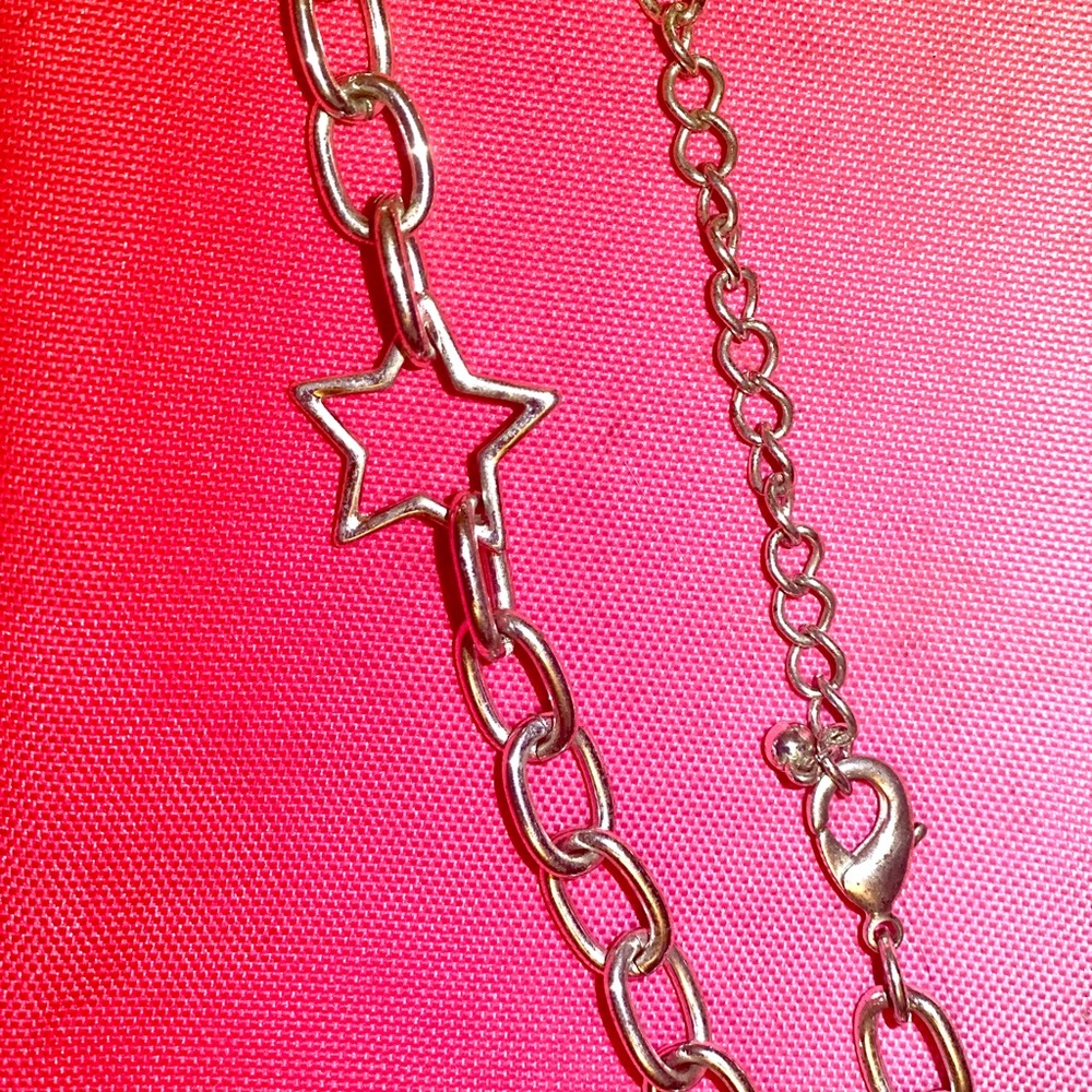 silver star chain necklace